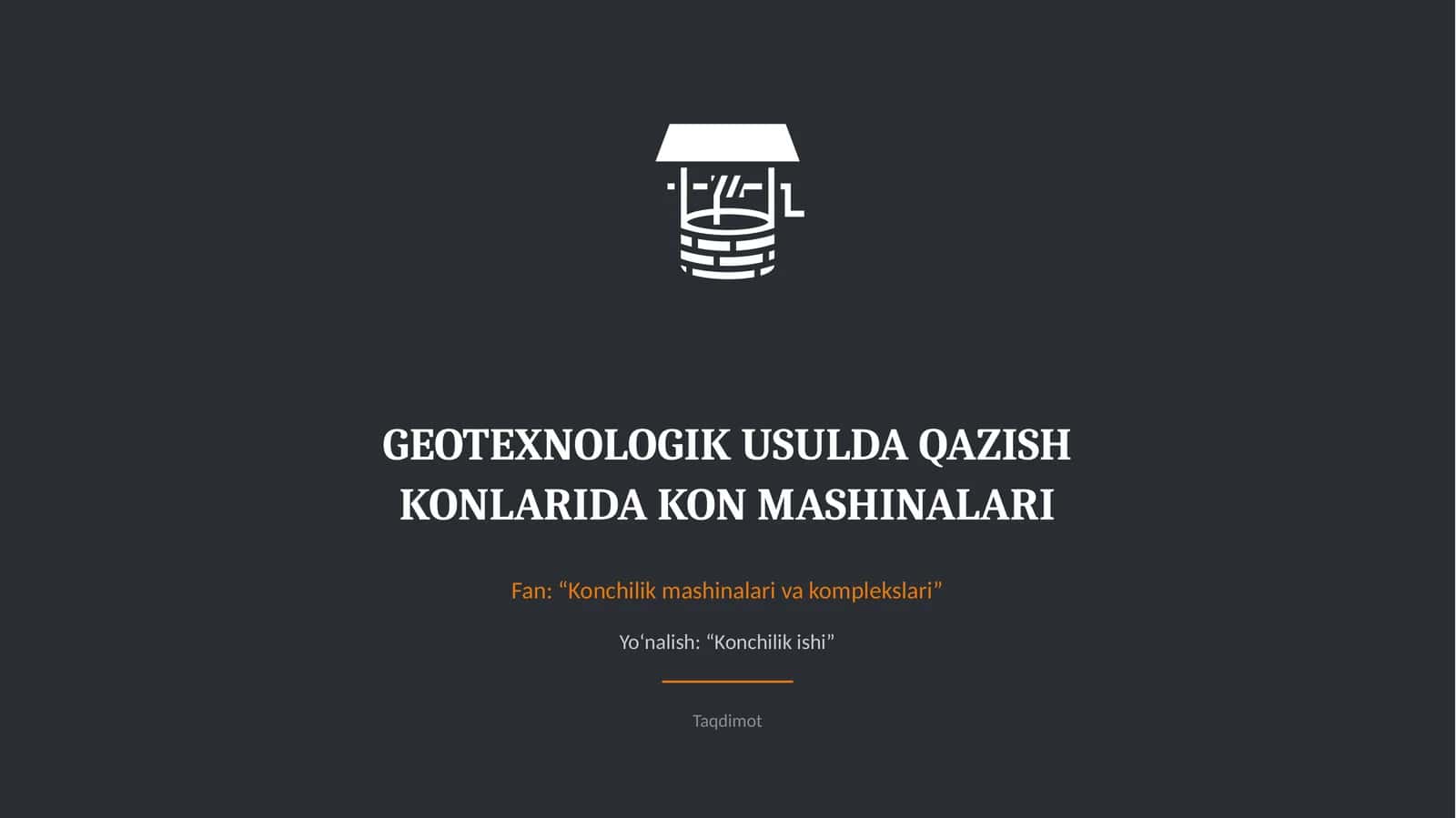 Konchilik mashinalari va komplekslari 1