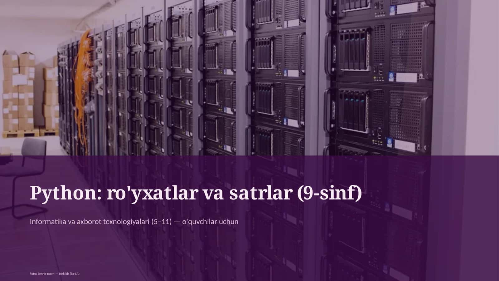 Python: ro'yxatlar va satrlar (9-sinf) 1