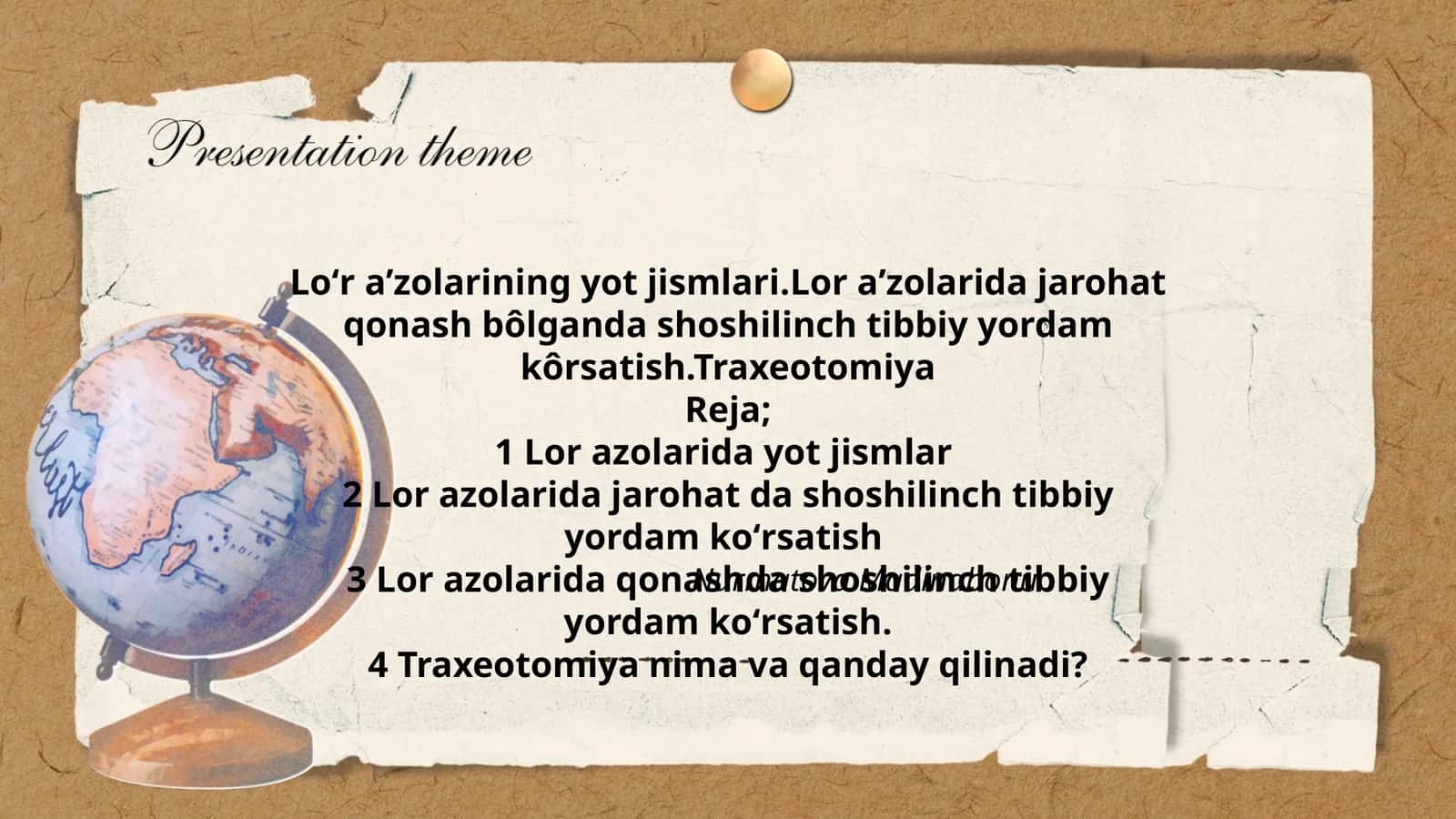 Loʻr aʼzolarining yot jismlari 1