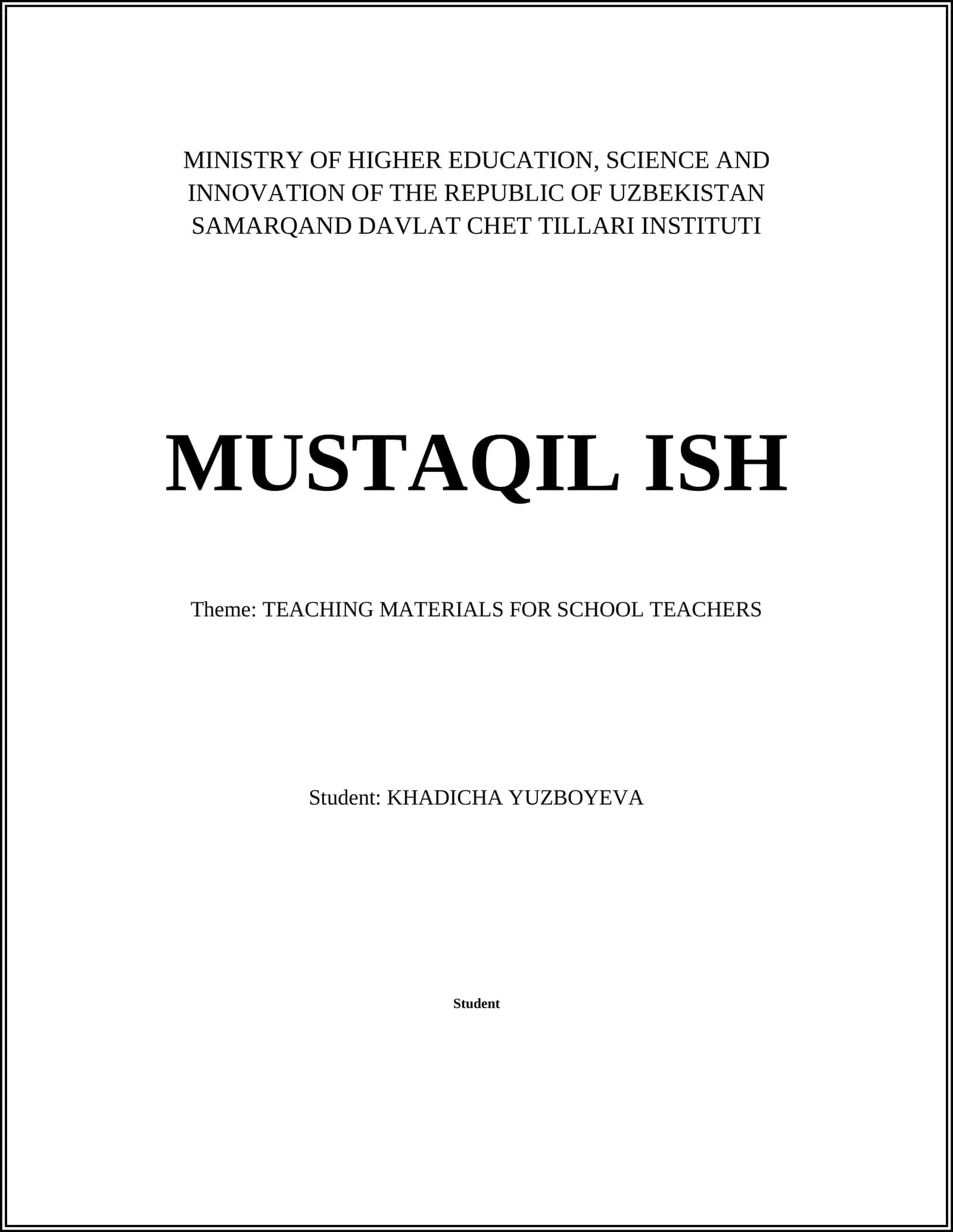 Curriculum Design for School Teachers 1
