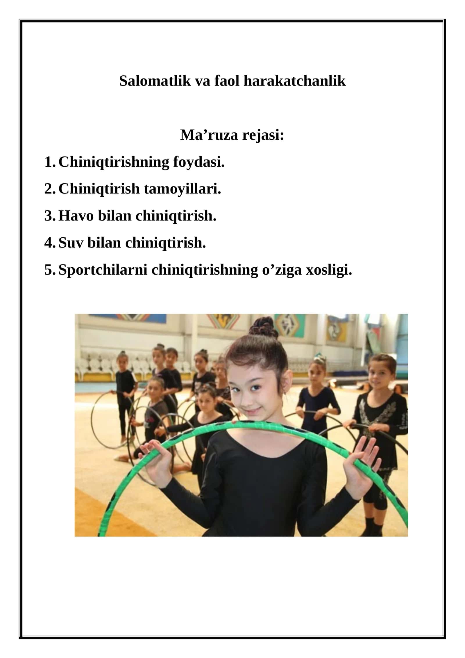 Salomatlik va faol harakatchanlik 1