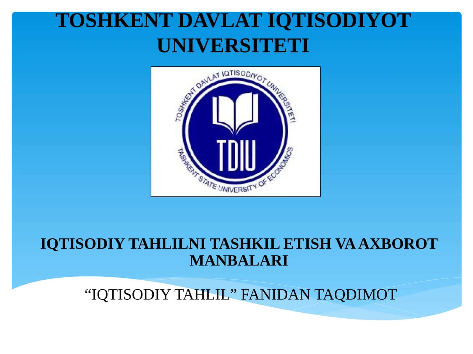 Iqtisodiy tahlil fanining nazariy asoslari 1