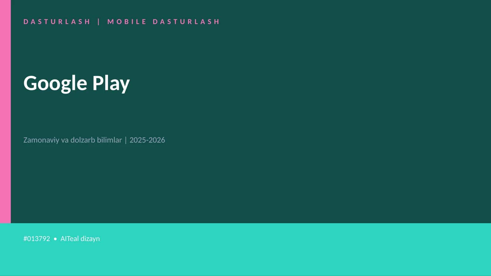 MOBILE DASTURLASH 1