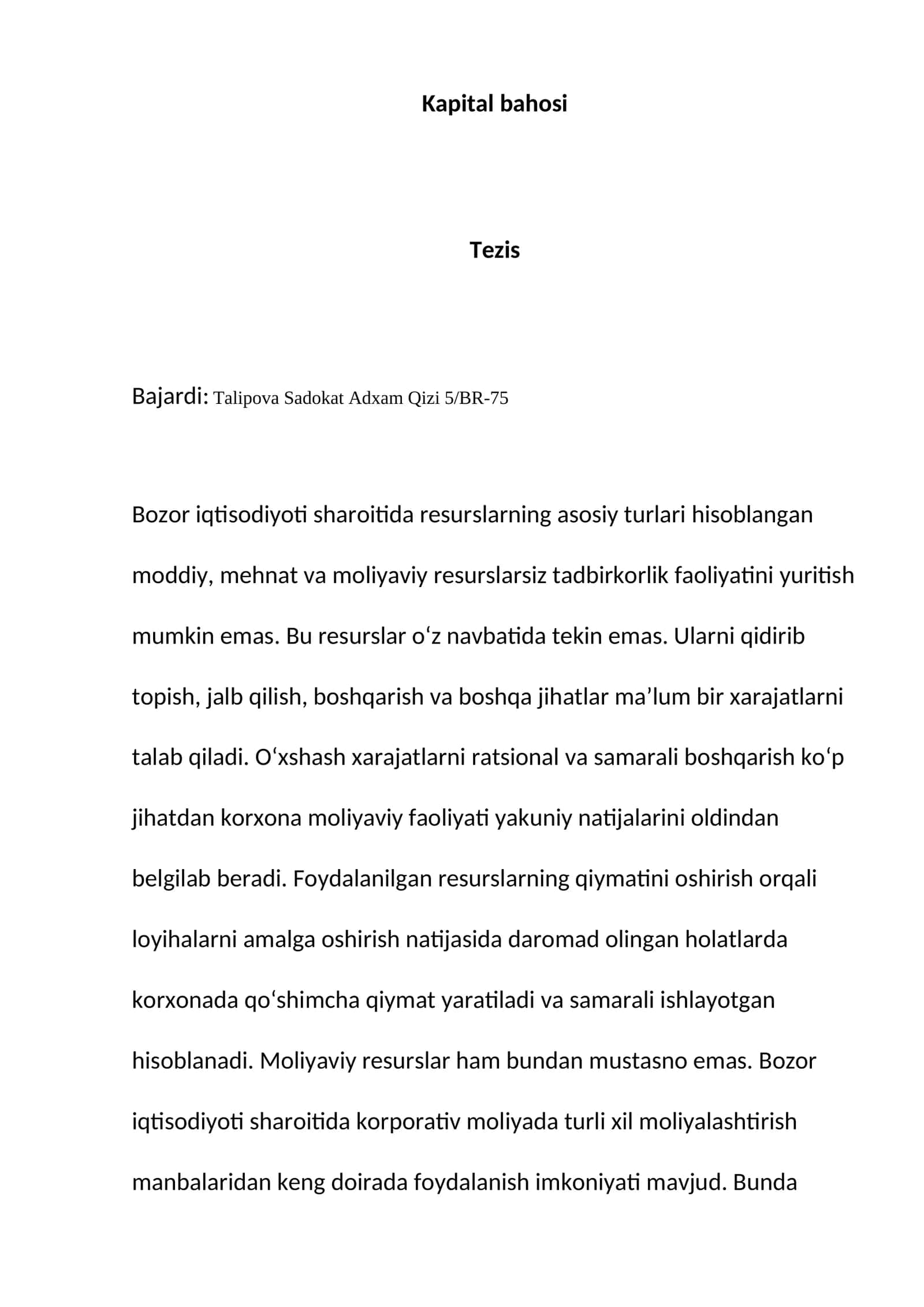 Kapital bahosi 1