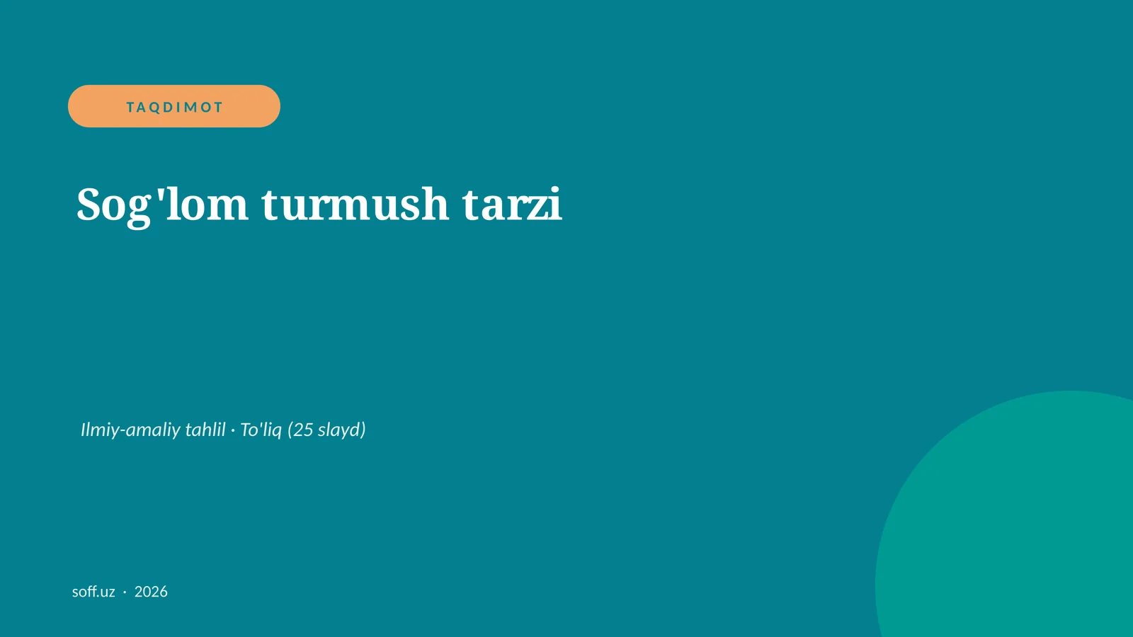 Sog'lom turmush tarzi 1
