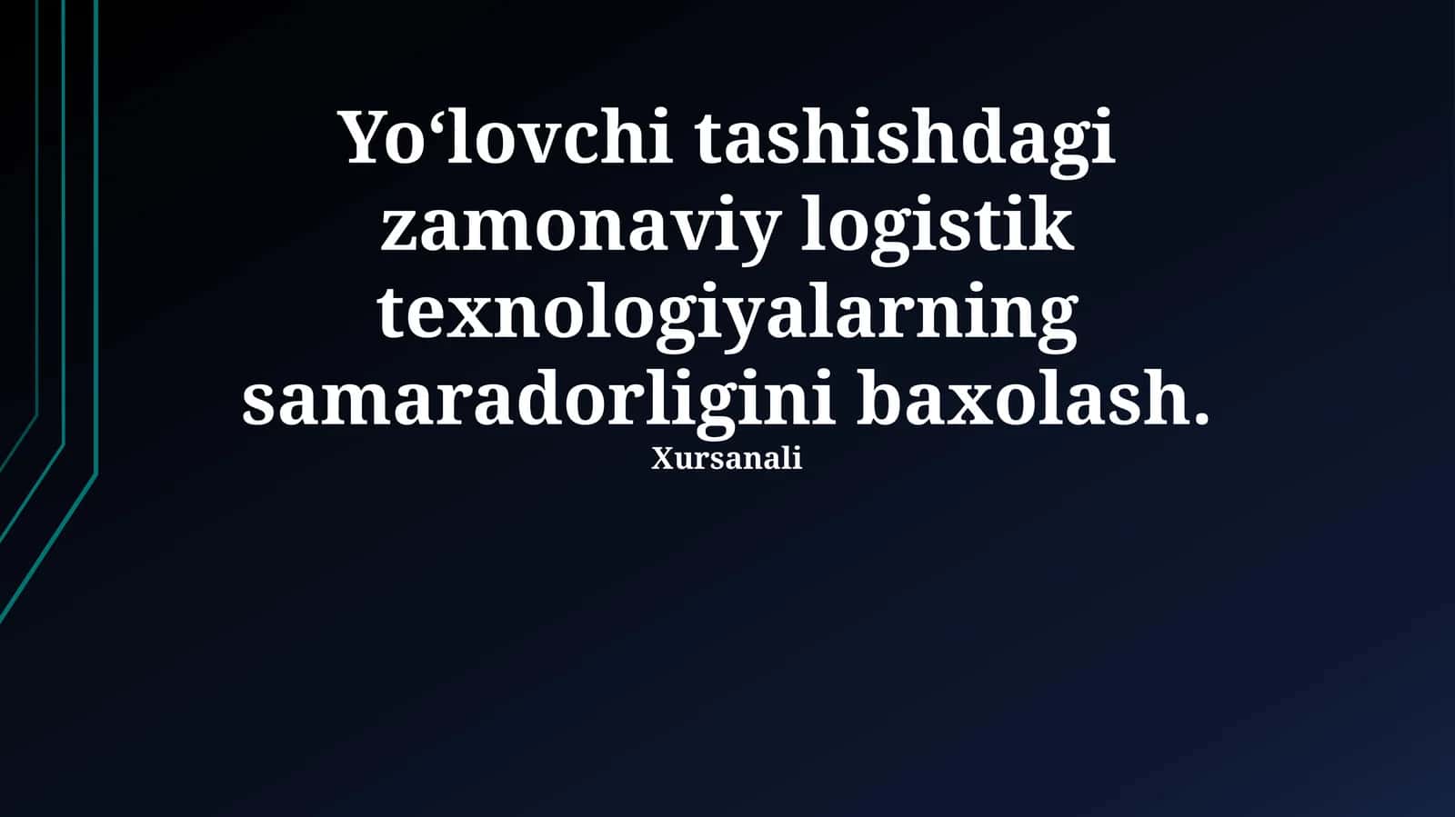 Zamonaviy Logistika Texnologiyalari 1
