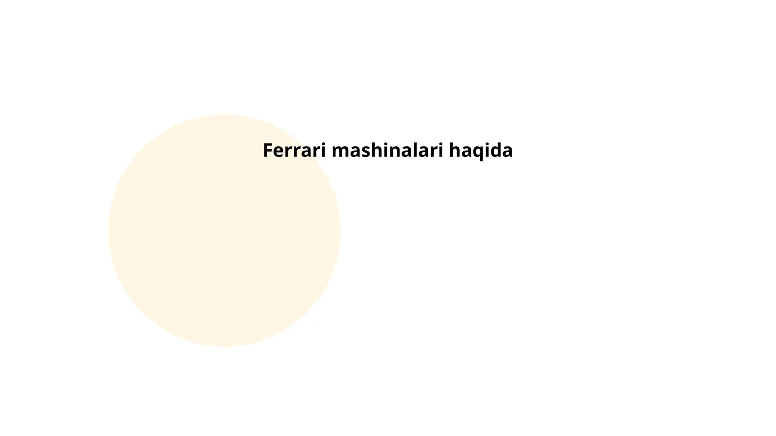 Ferrari mashinalari haqida 1