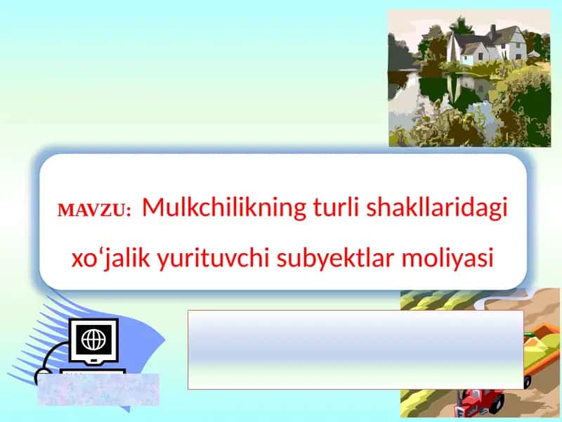 Mulkchilik masalasini hal qilish bozorni vujudga keltirishga qaratilgan butun tadbirlar tizimi 1