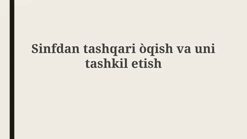 O'quvdan tashqari mutolaa 1