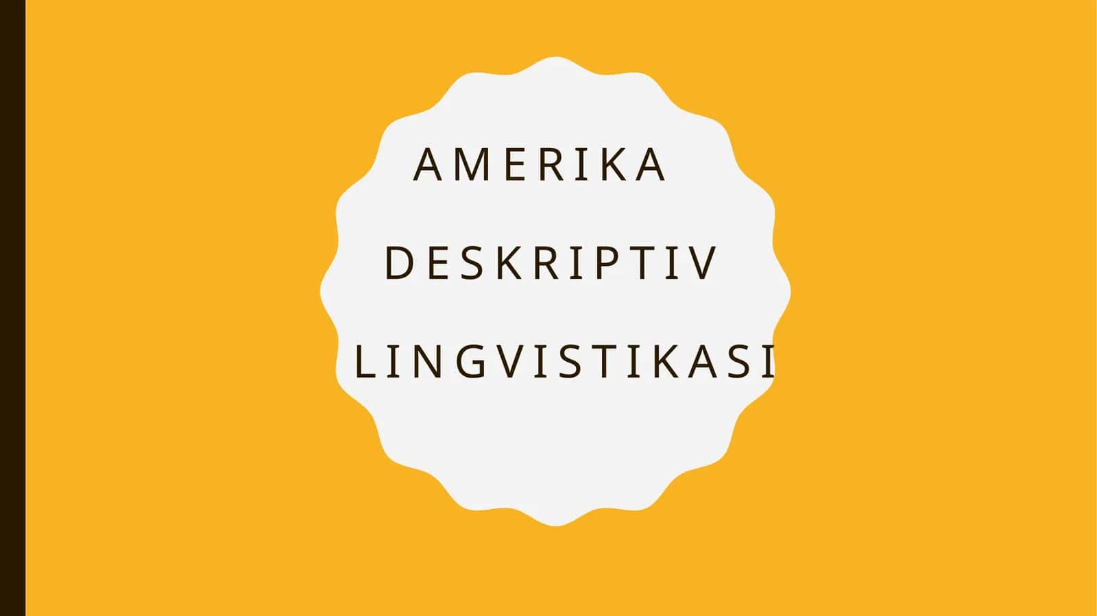 amerika deskriptiv lingvistikasi 1