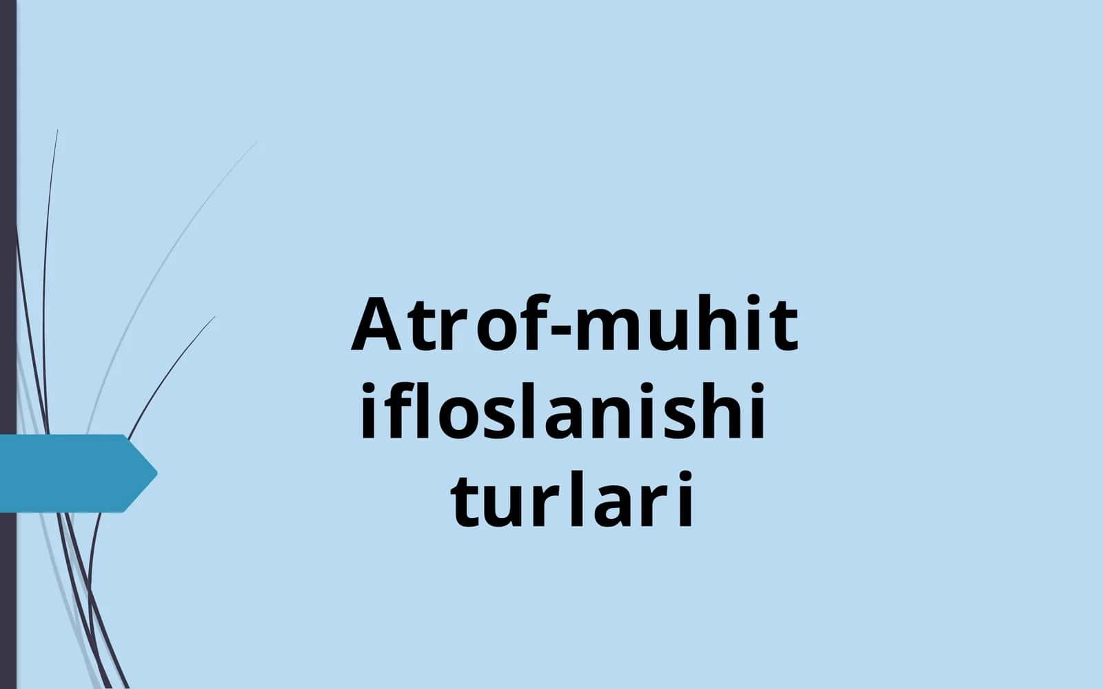 Atrof-muhitning ifloslanishi 1