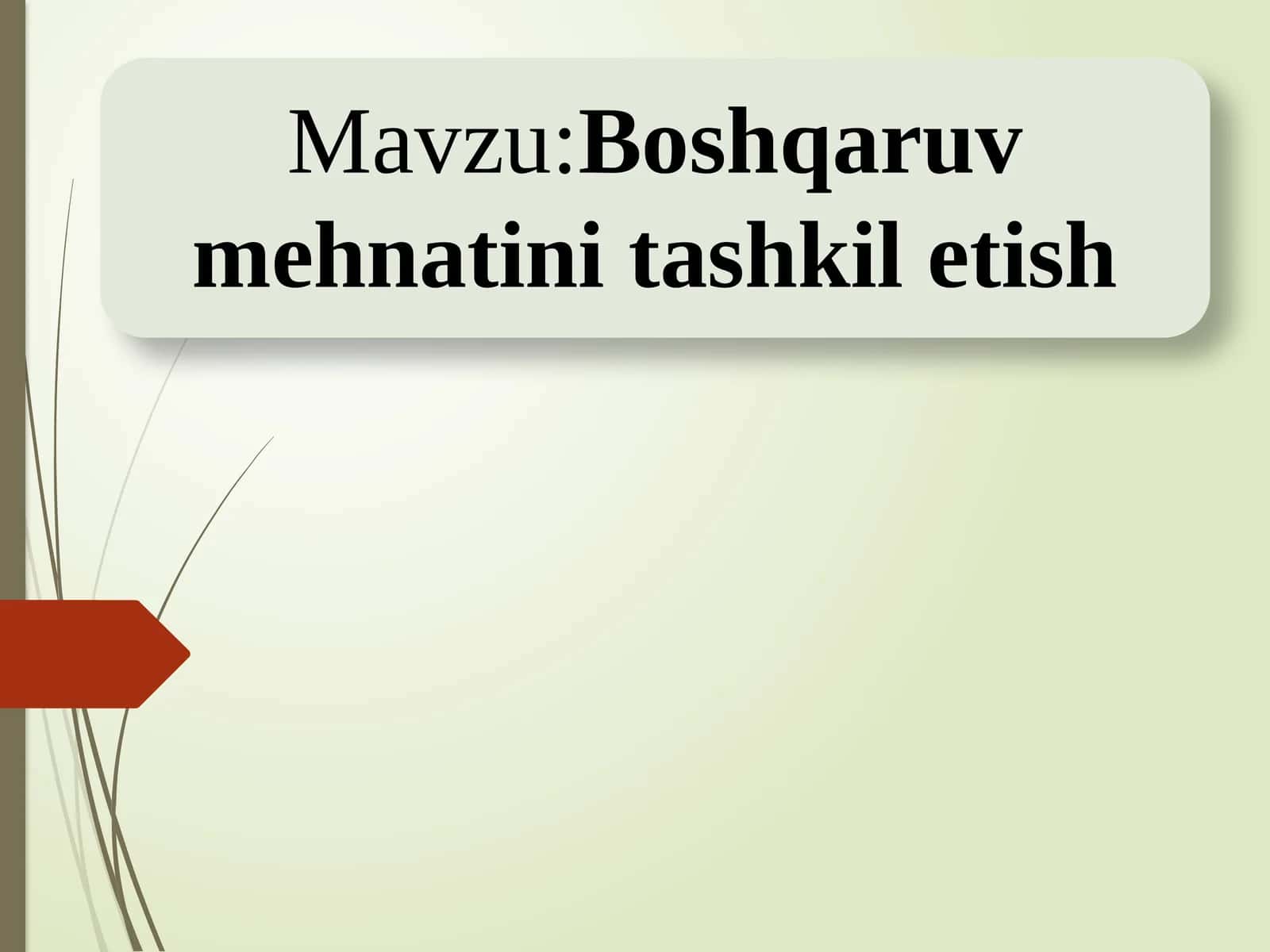 Boshqaruv  mehnatini  tashkil  etish 1
