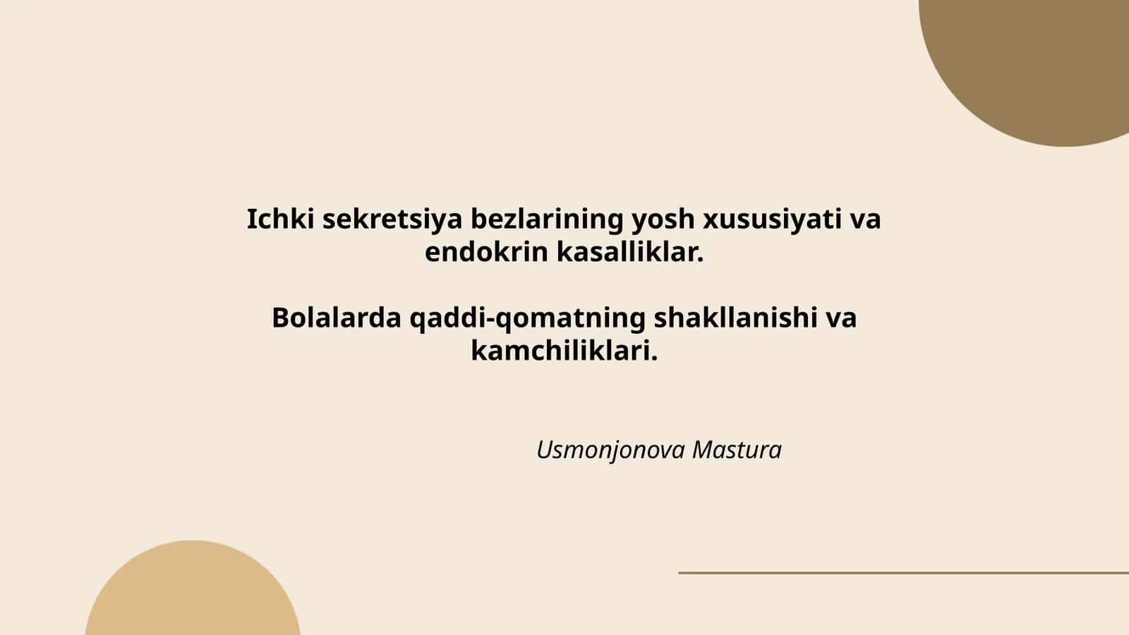 Ichki sekretsiya bezlarining yosh xususiyati va endokrin kasalliklar 1