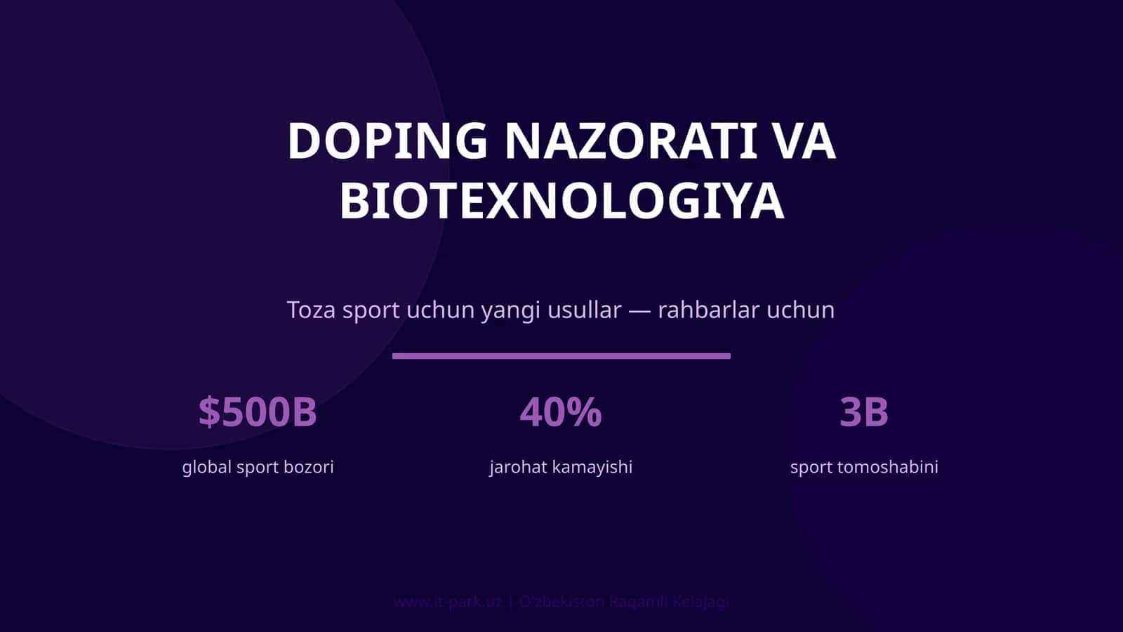 DOPING NAZORATI VA BIOTEXNOLOGIYA 1