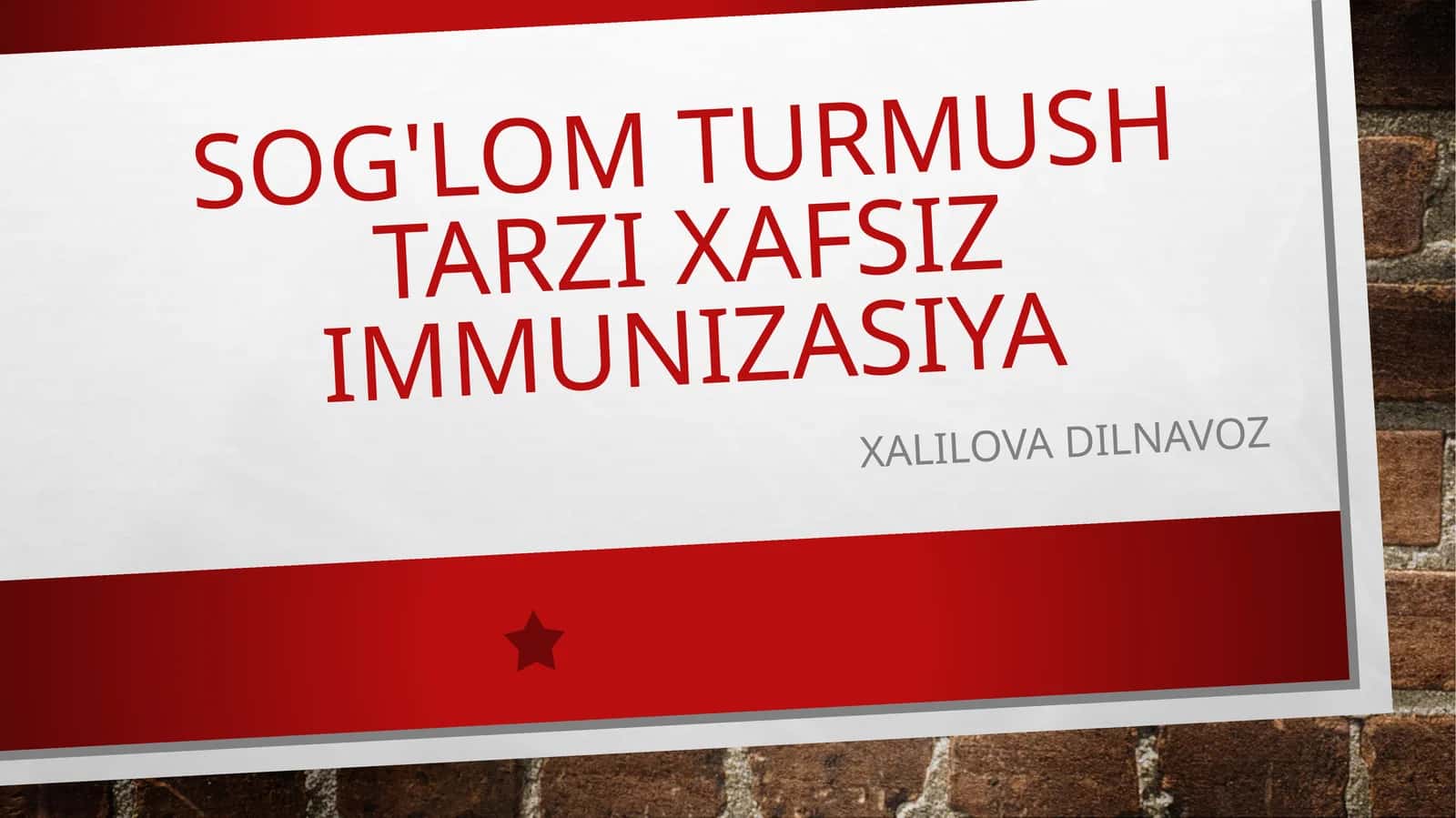 Sog'lom turmushtarzi xafsiz immuniyasiya 1