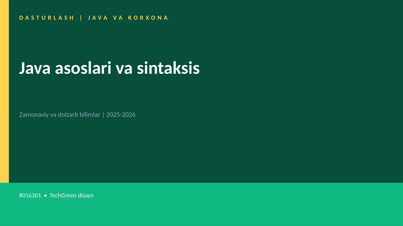 Java asoslari va sintaksis 1