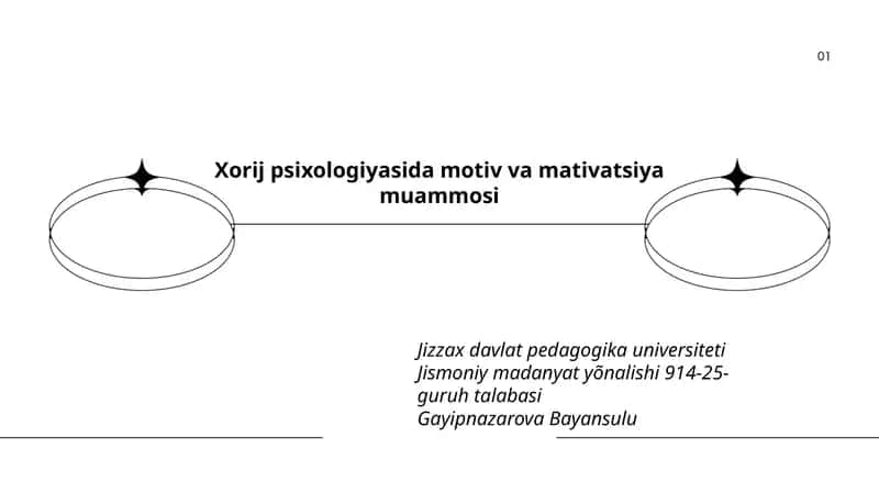 Xorij psixologiyasida motiv va mativatsiya muammosi 1