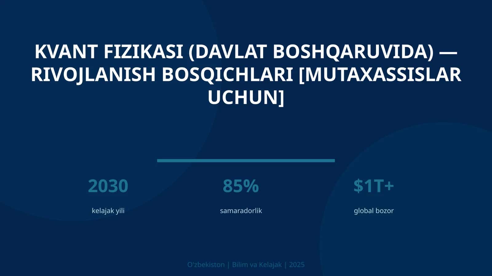 Kvant fizikasi (davlat boshqaruvida) — rivojlanish bosqichlari [mutaxassislar uchun] 1