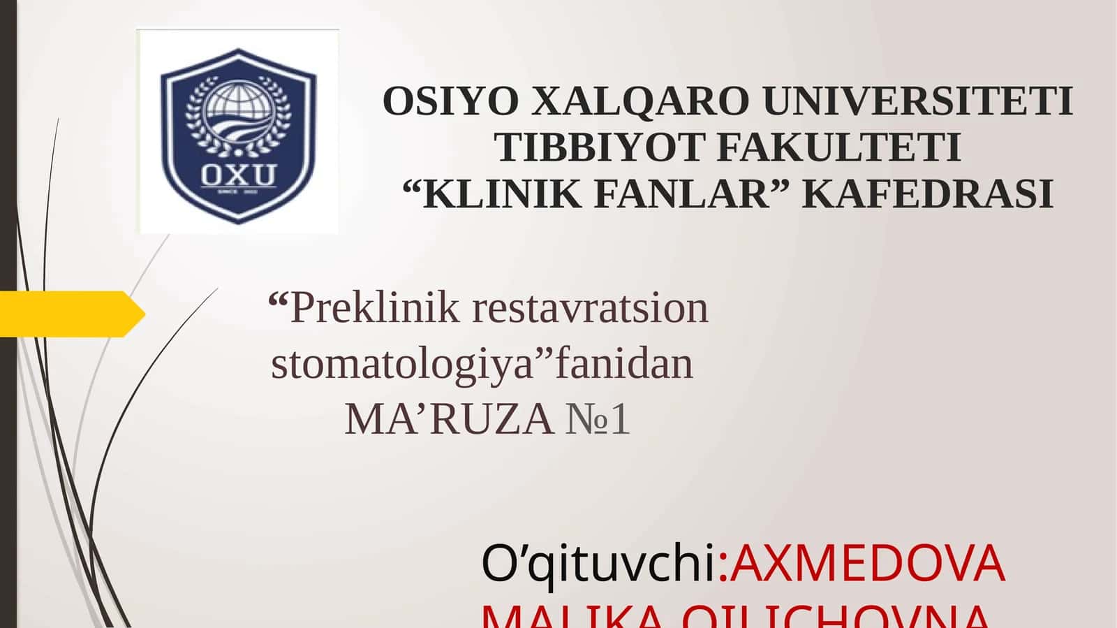 Preklinik restavratsion stomatologiya 1