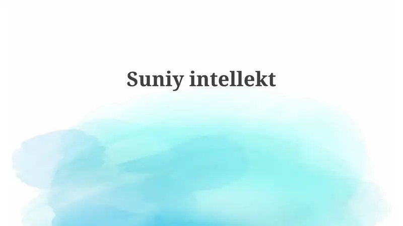 Sun'iy intellekt 1