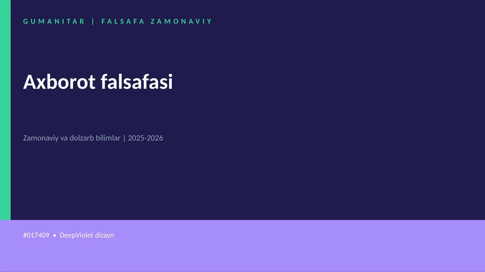Axborot falsafasi 1