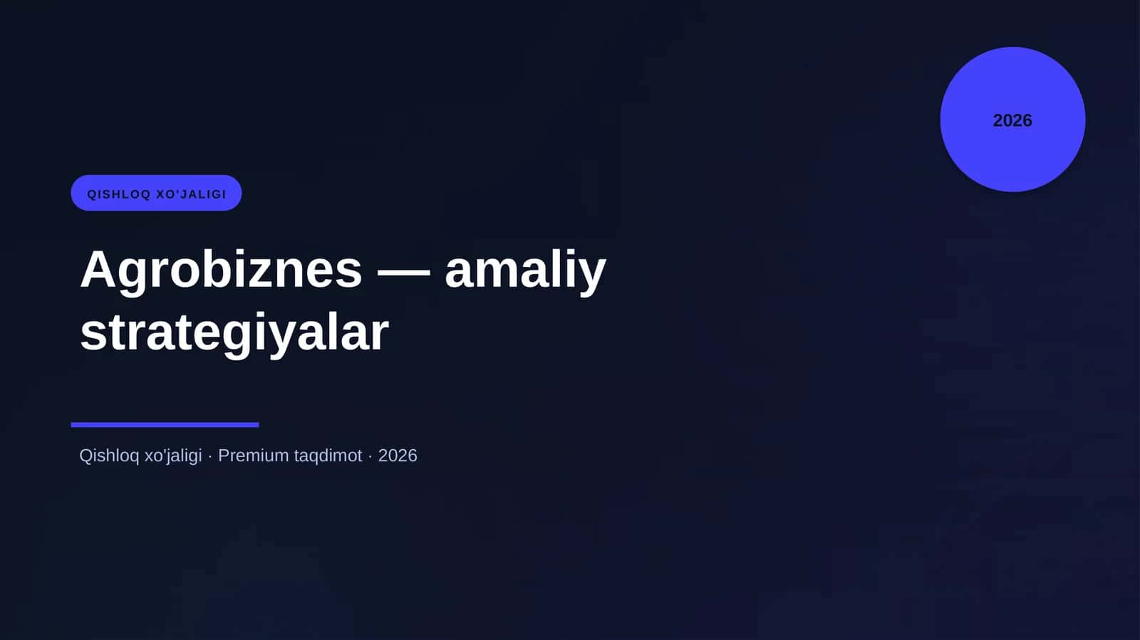 Agrobiznes — amaliy strategiyalar 1