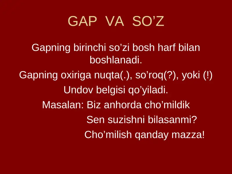 GAP VA SO’Z 1