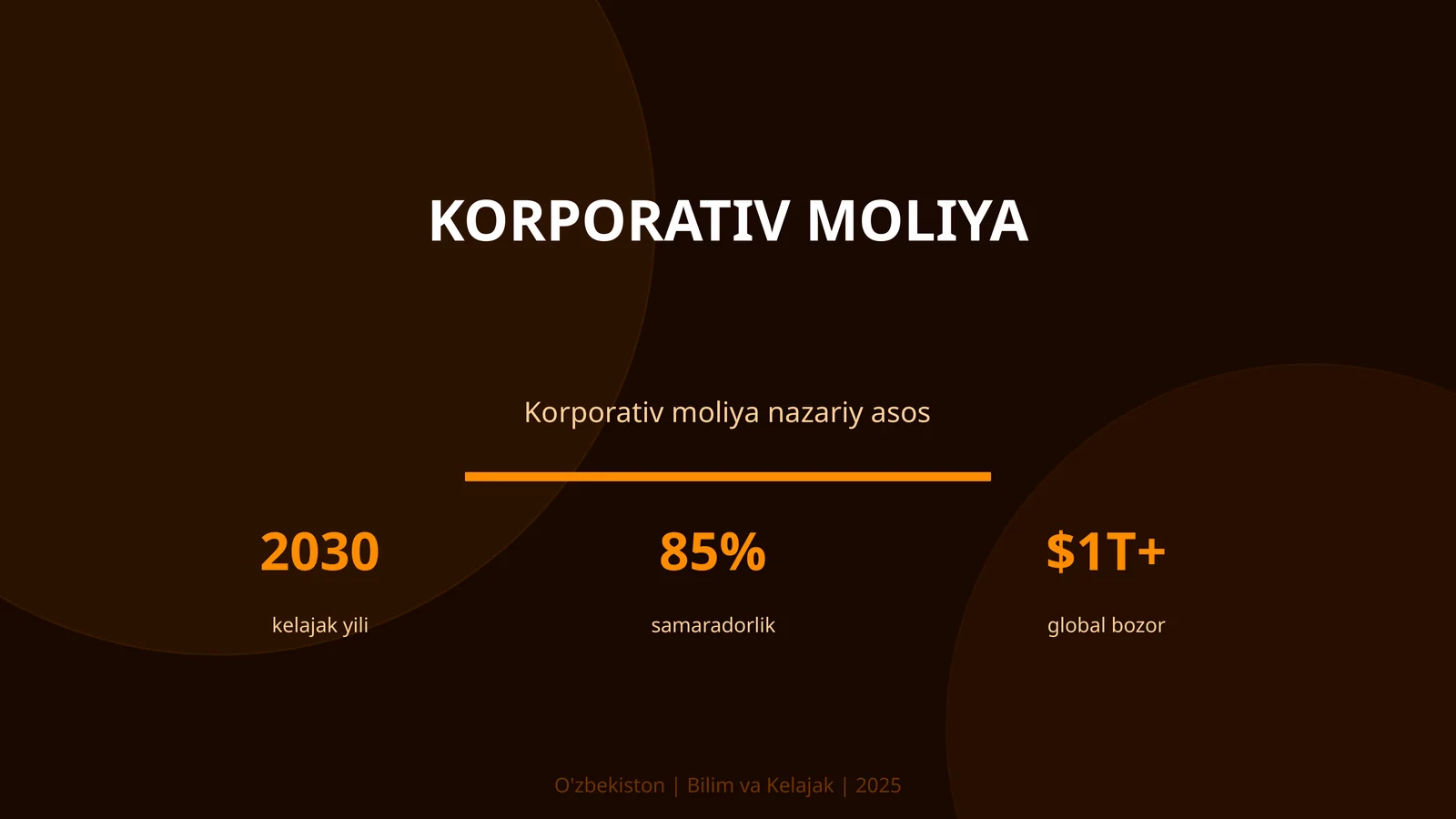 Korporativ moliya 1