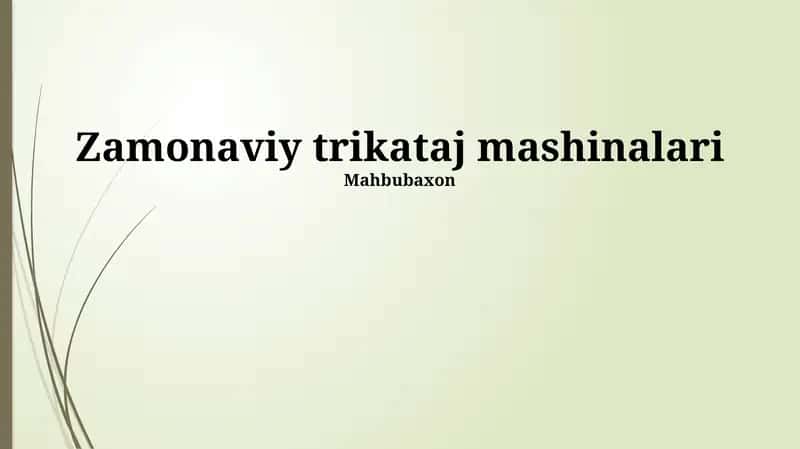 Zamonaviy trikataj mashinalari 1