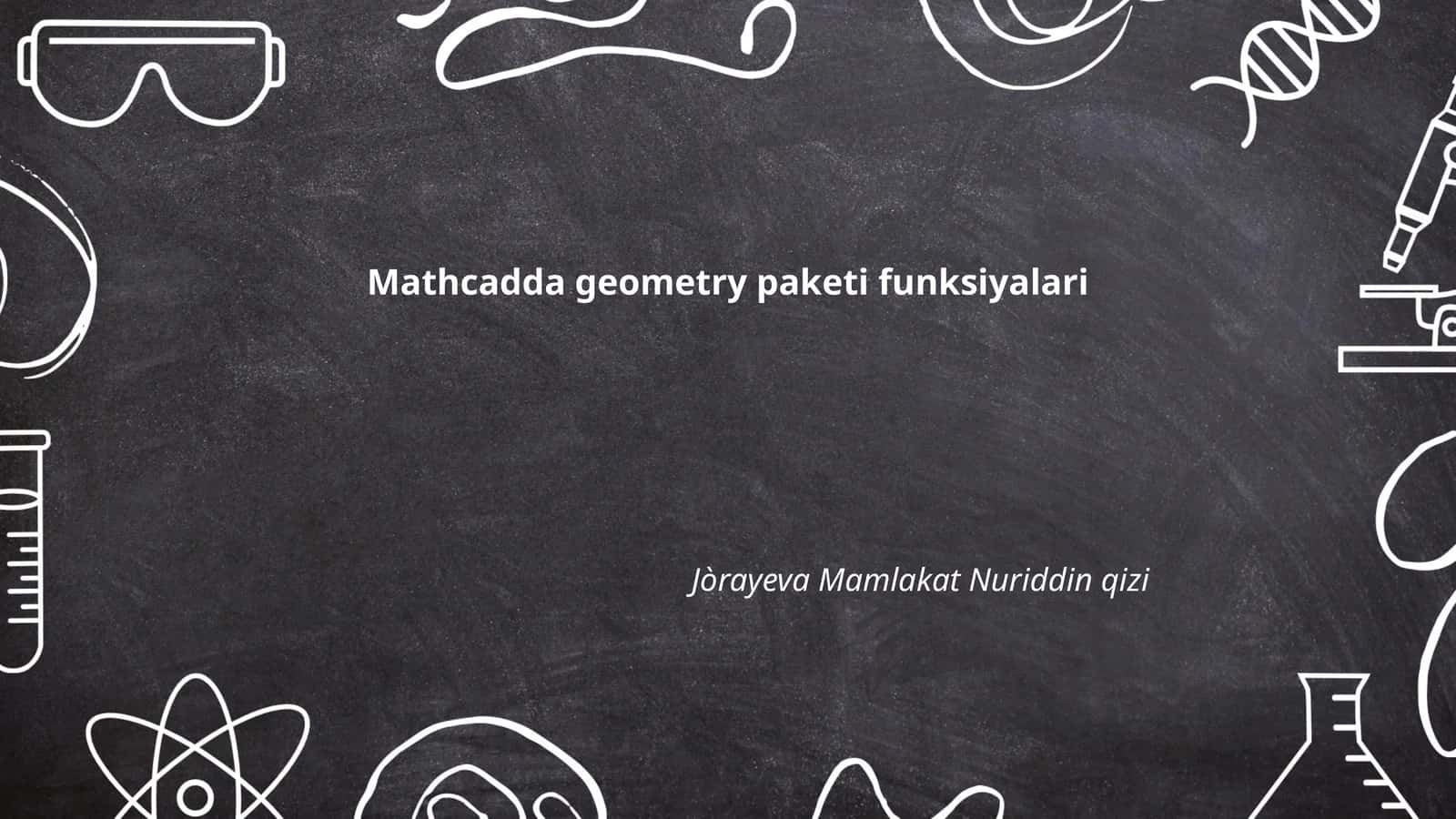 Mathcadda geometry paketi funksiyalari 1