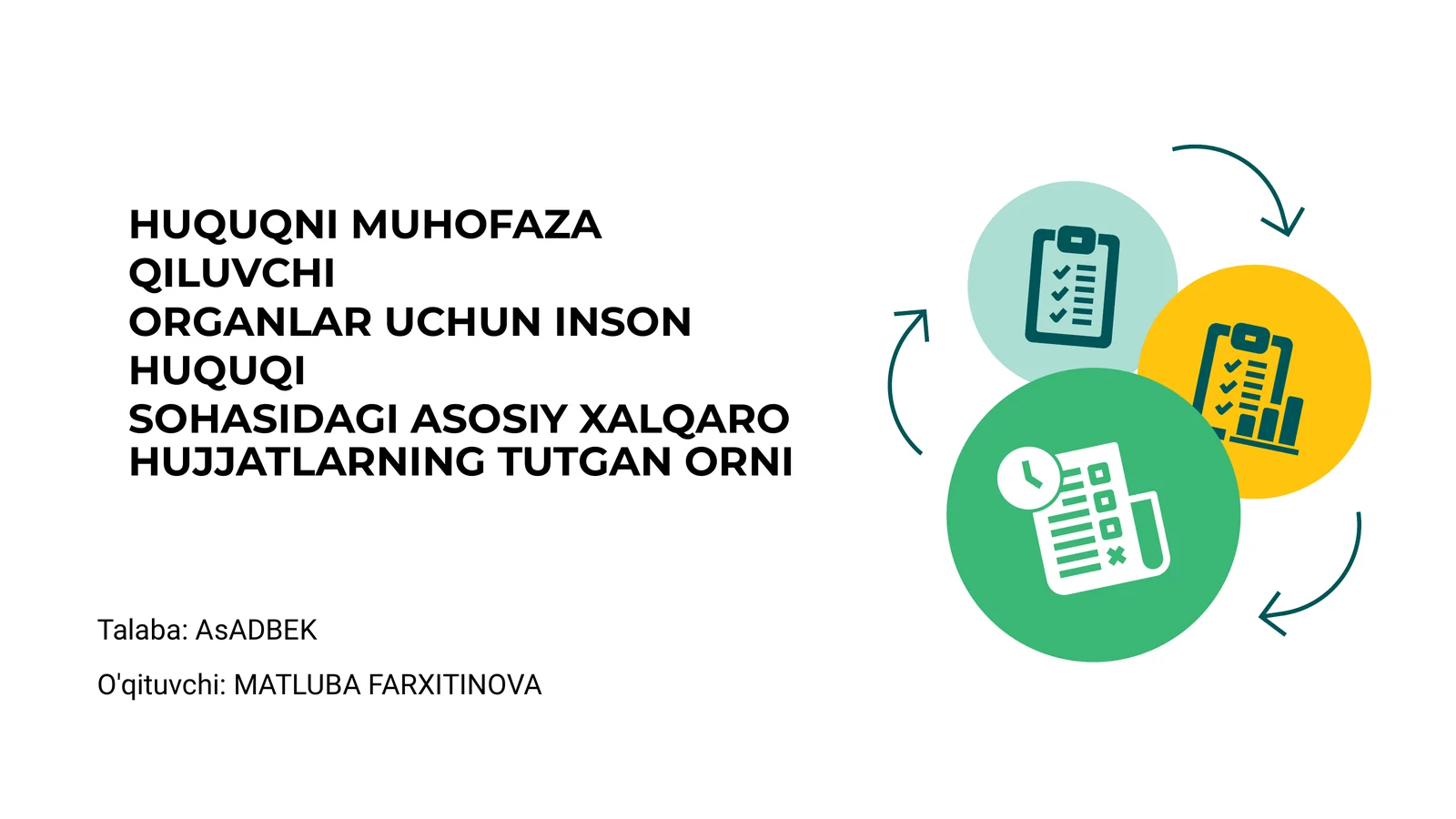 Inson Huquqi va HUQUQNI MUHOFAZA QILUVCHI ORGANLAR 1