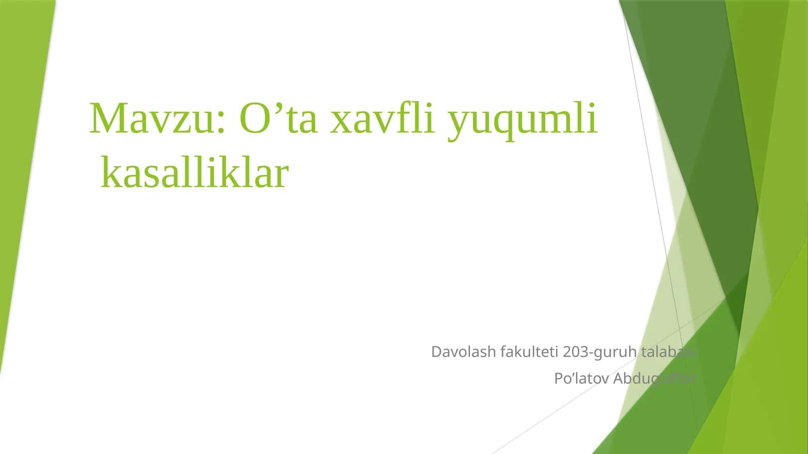 O'ta havfli yuqumli kasalliklar 1