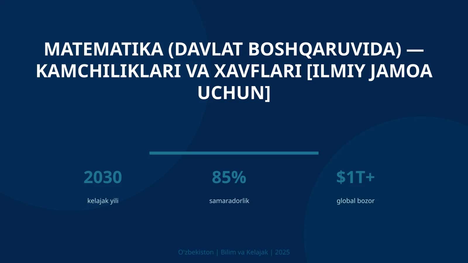 Matematika (davlat boshqaruvida) — kamchiliklari va xavflari [ilmiy jamoa uchun] 1