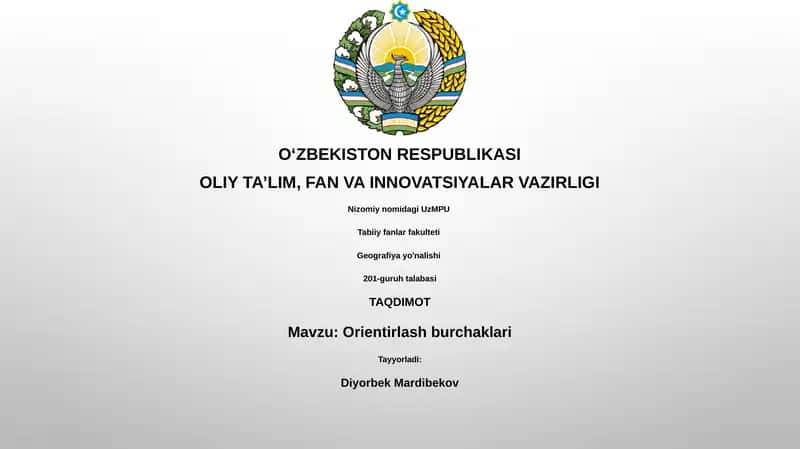 Orientirlash burchaklari 1