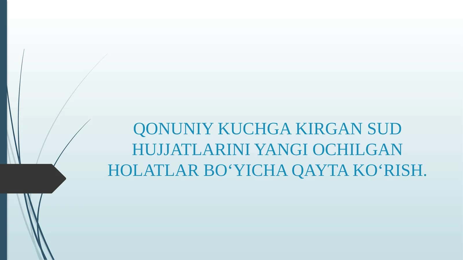 QONUNIY KUCHGA KIRGAN SUD HUJJATLARINI YANGI OCHILGAN HOLATLAR BO‘YICHA QAYTA KO‘RISH. 1