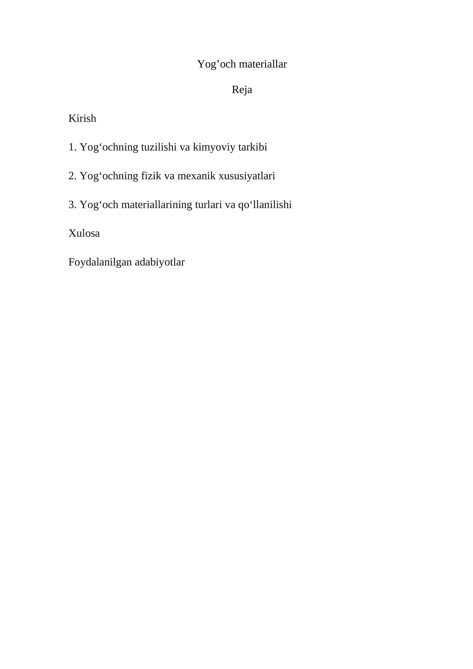 Yog’och materiallar 1