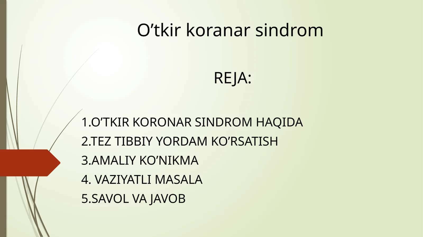 O’tkir koranar sindrom 1