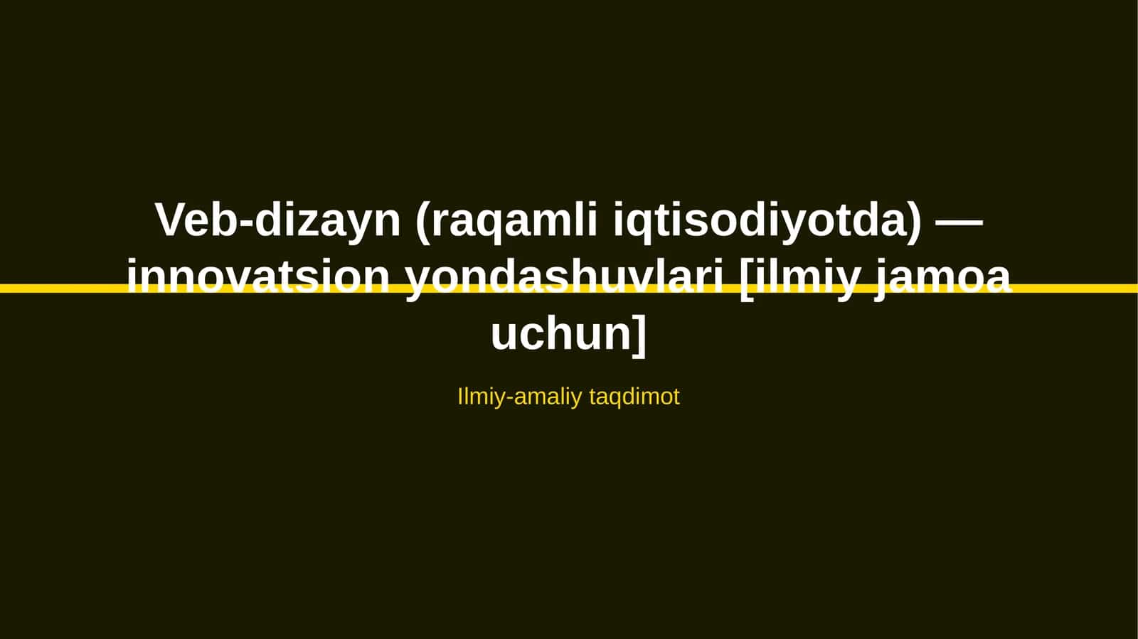 Veb-dizayn (raqamli iqtisodiyotda) — innovatsion yondashuvlari [ilmiy jamoa uchun] 1