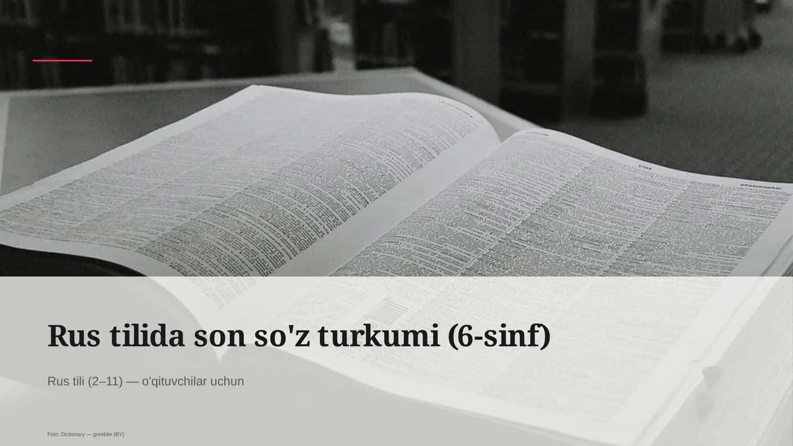 Rus tilida son so'z turkumi (6-sinf) 1