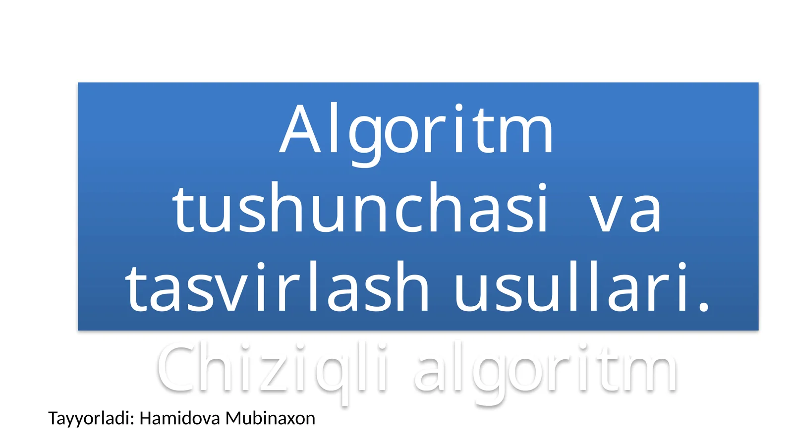 Chiziqli algoritm 1
