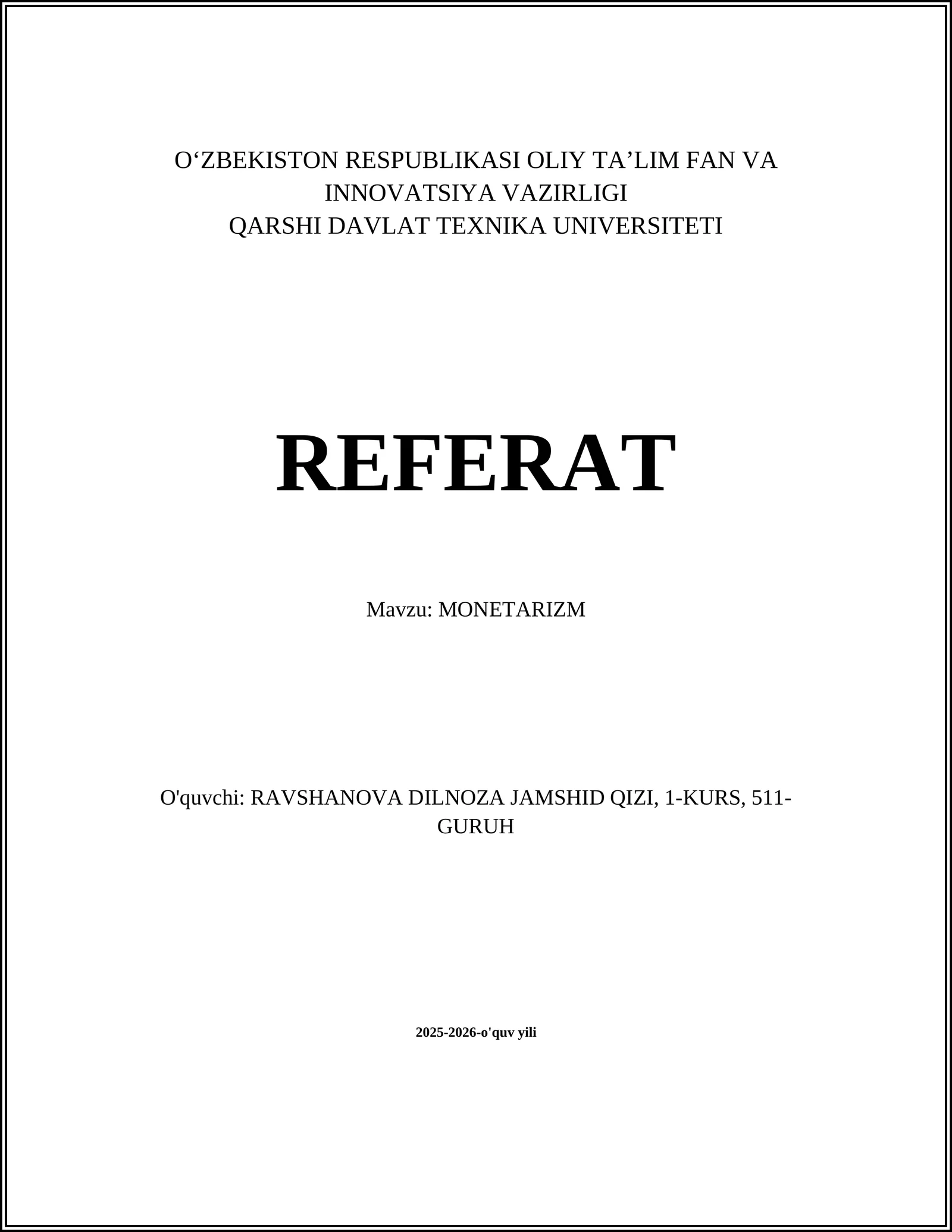 MONETARIZM 1
