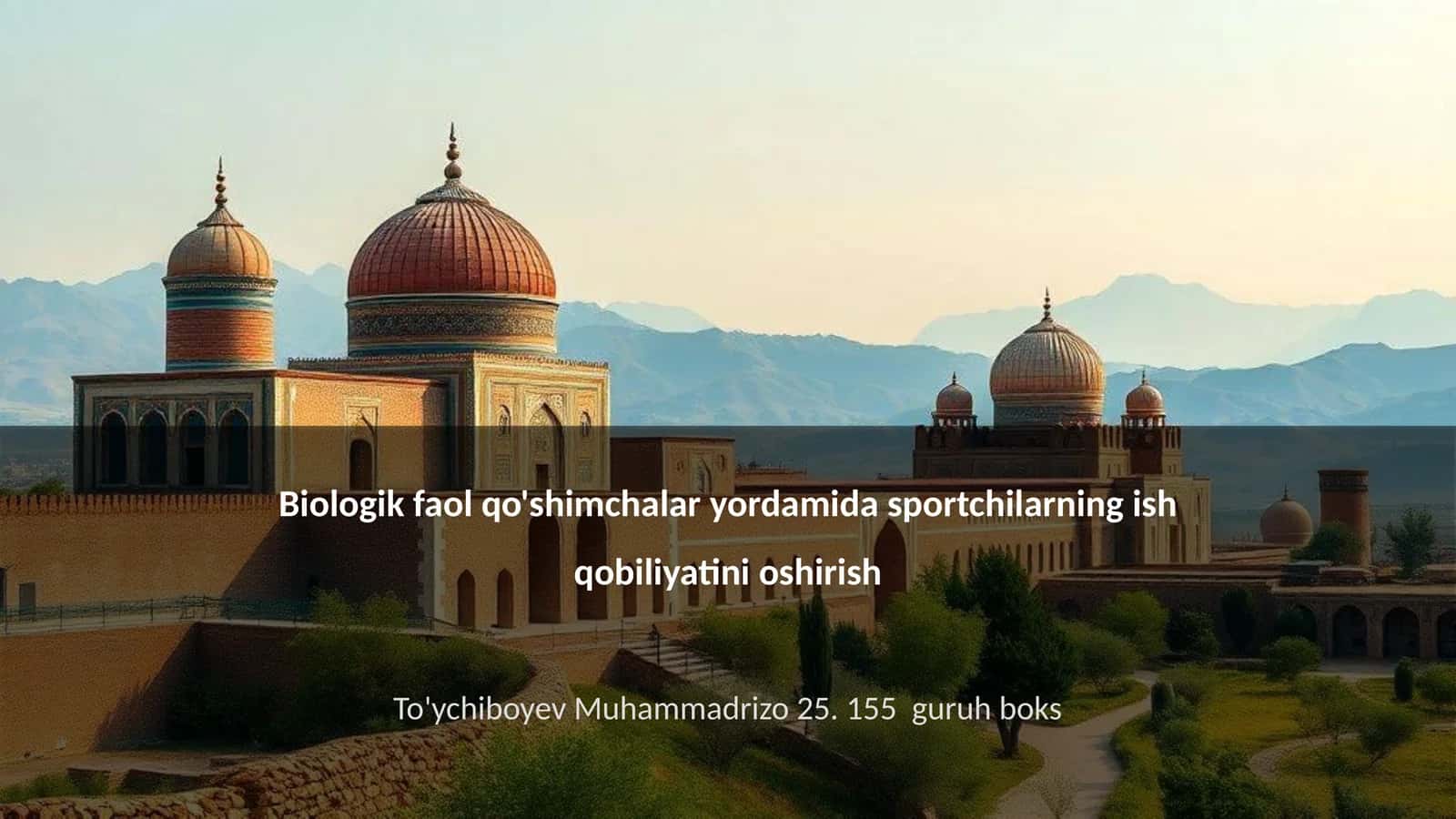 Biologik faol qo'shimchalar yordamida sportchilarning ish qobiliyatini oshirish 1