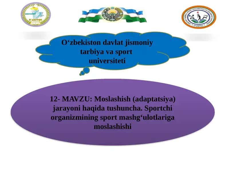Moslashish (adaptatsiya) jarayoni haqida tushuncha 1