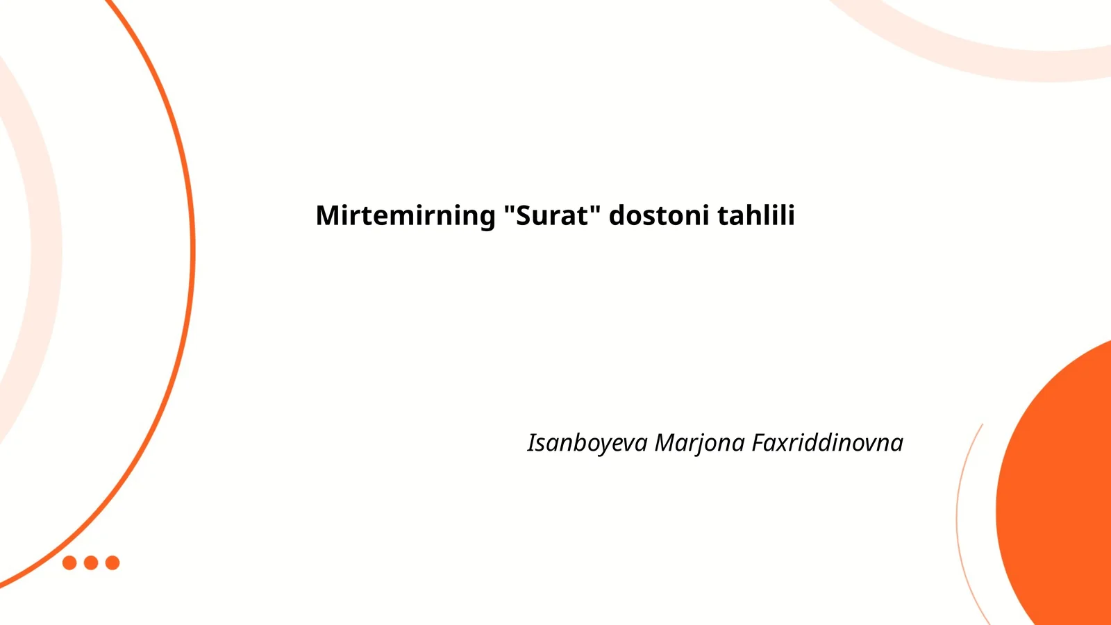 Mirtemirning "Surat" dostoni tahlili 1