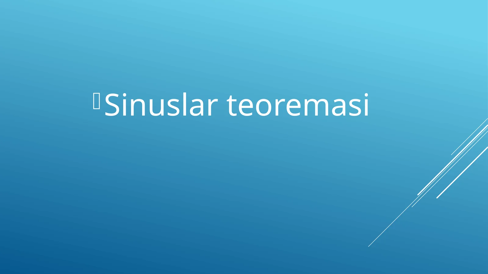 Sinuslar teoremasi 1