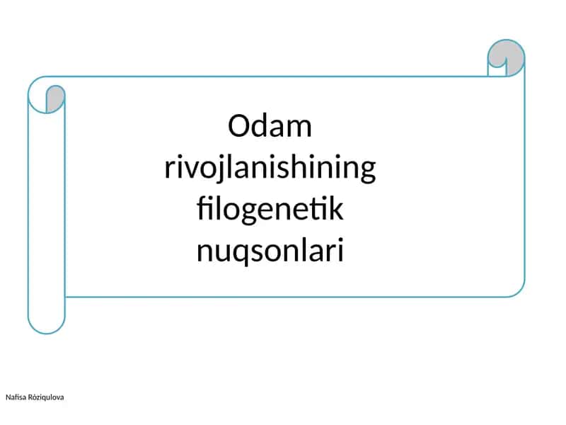 Filogenez va Ontogenez 1