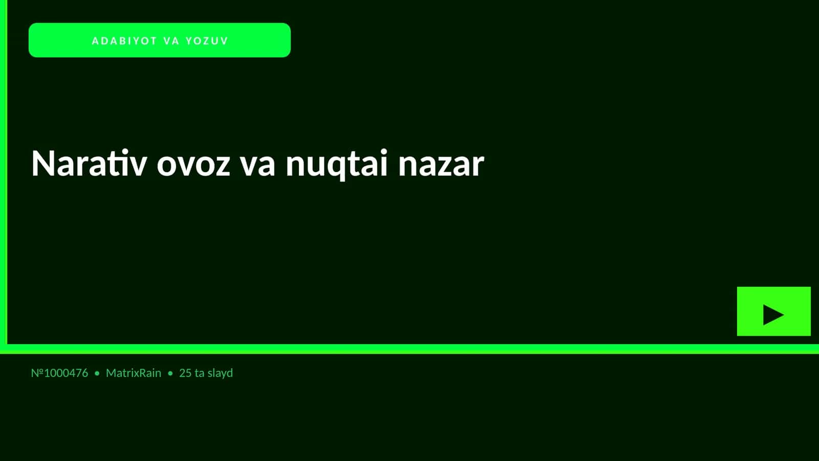 ADABIYOT VA YOZUV 1