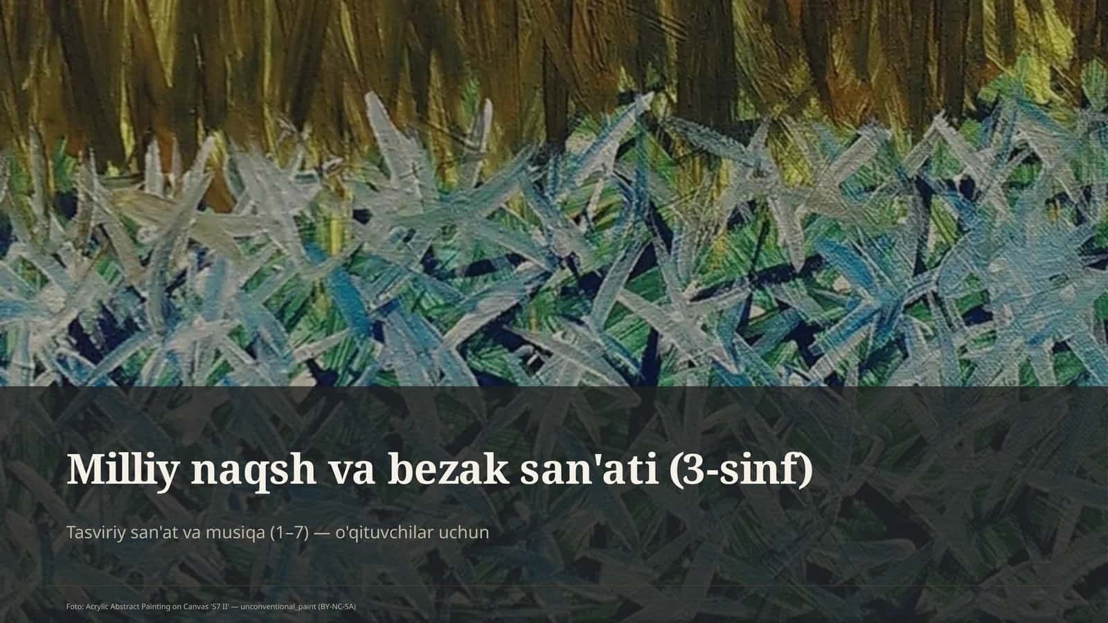 Milliy naqsh va bezak san'ati (3-sinf) 1