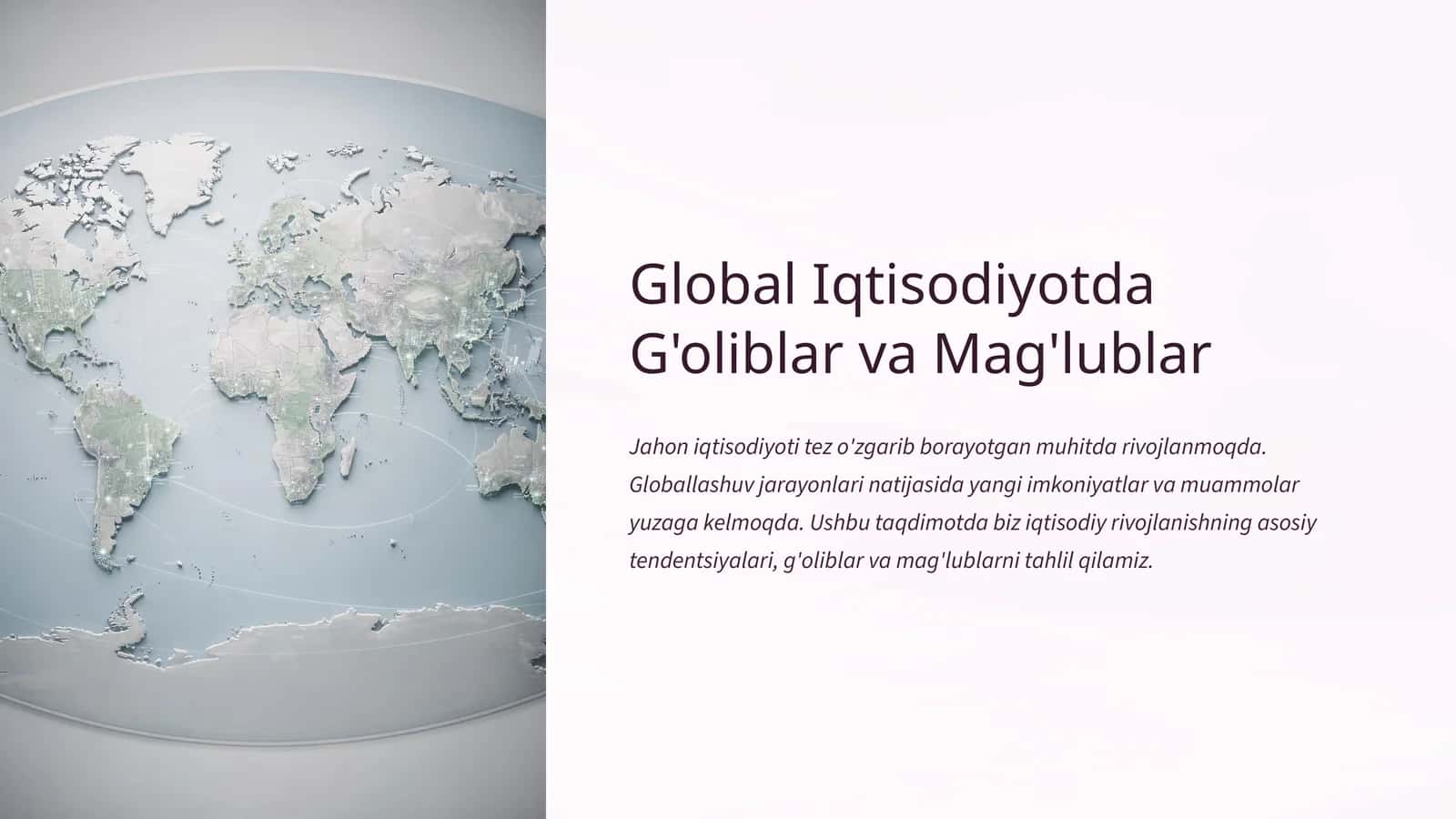 Iqtisodiy Rivojlanishning Umumjahon Tomonlari 1