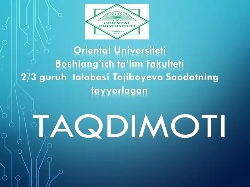 Masofaviy ta’lim 1